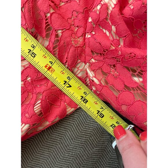 Eliza J Andressa Pink Lace Knee Length Lined Dress Sz 10 - Picture 11 of 13